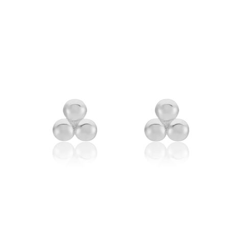 Boucles D'oreilles Puces Ina Argent Blanc - Boucles d'oreilles fantaisie Femme | Histoire d’Or