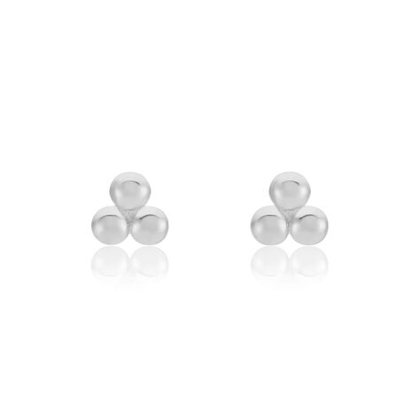 Boucles D'oreilles Puces Ina Argent Blanc - Boucles d'oreilles fantaisie Femme | Histoire d’Or