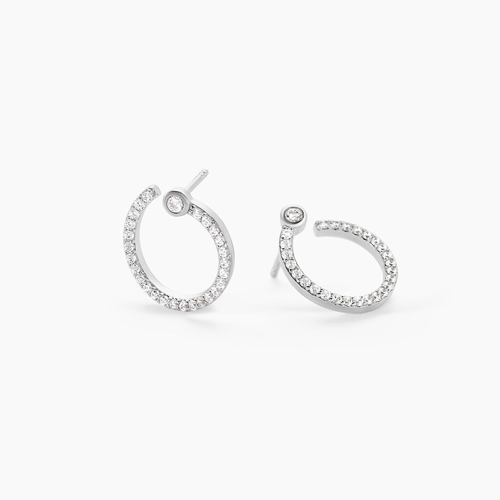 Boucles D'oreilles Puces Raffaela Argent Blanc Oxyde De Zirconium - Nouveautés Femme | Histoire d’Or