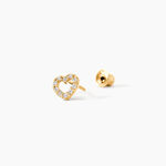 Boucles D'oreilles Puces Eily Or Jaune Oxyde De Zirconium - Clous d'oreilles Famille | Histoire d&rsquo;Or