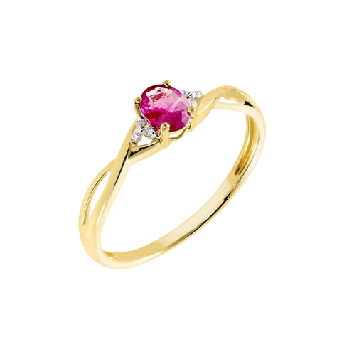 Bague Or Jaune Cassie Rubis Et Diamant - Bagues solitaires Femme | Histoire d’Or