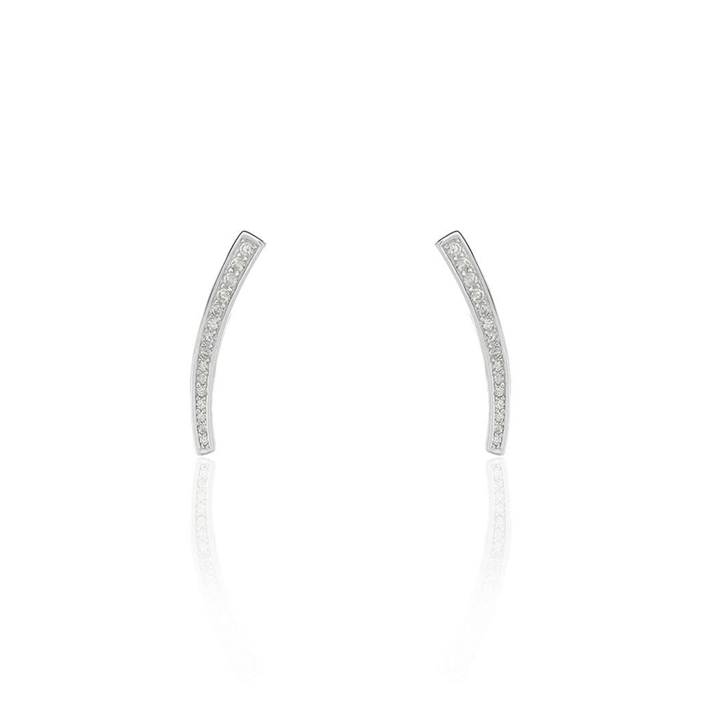 Boucles D'oreilles Grimpantes Argent Blanc Solvic Oxydes De Zirconium - Boucles d'oreilles fantaisie Femme | Histoire d&rsquo;Or