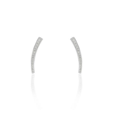 Boucles D'oreilles Grimpantes Argent Blanc Solvic Oxydes De Zirconium - Boucles d'oreilles fantaisie Femme | Histoire d&rsquo;Or