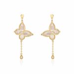 Boucles D'oreilles Pendantes Areli Plaque Or Dor&eacute; Nacre Oxyde - Boucles d'oreilles pendantes Femme | Histoire d&rsquo;Or