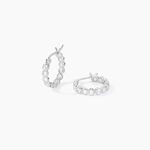 Cr&eacute;oles Argent Blanc Edoardo Oxydes De Zirconium - Boucles d'oreilles cr&eacute;oles Femme | Histoire d&rsquo;Or