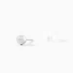 Boucles D'oreilles Puces Fidelia Boule Or Blanc - Clous d'oreilles Femme | Histoire d&rsquo;Or