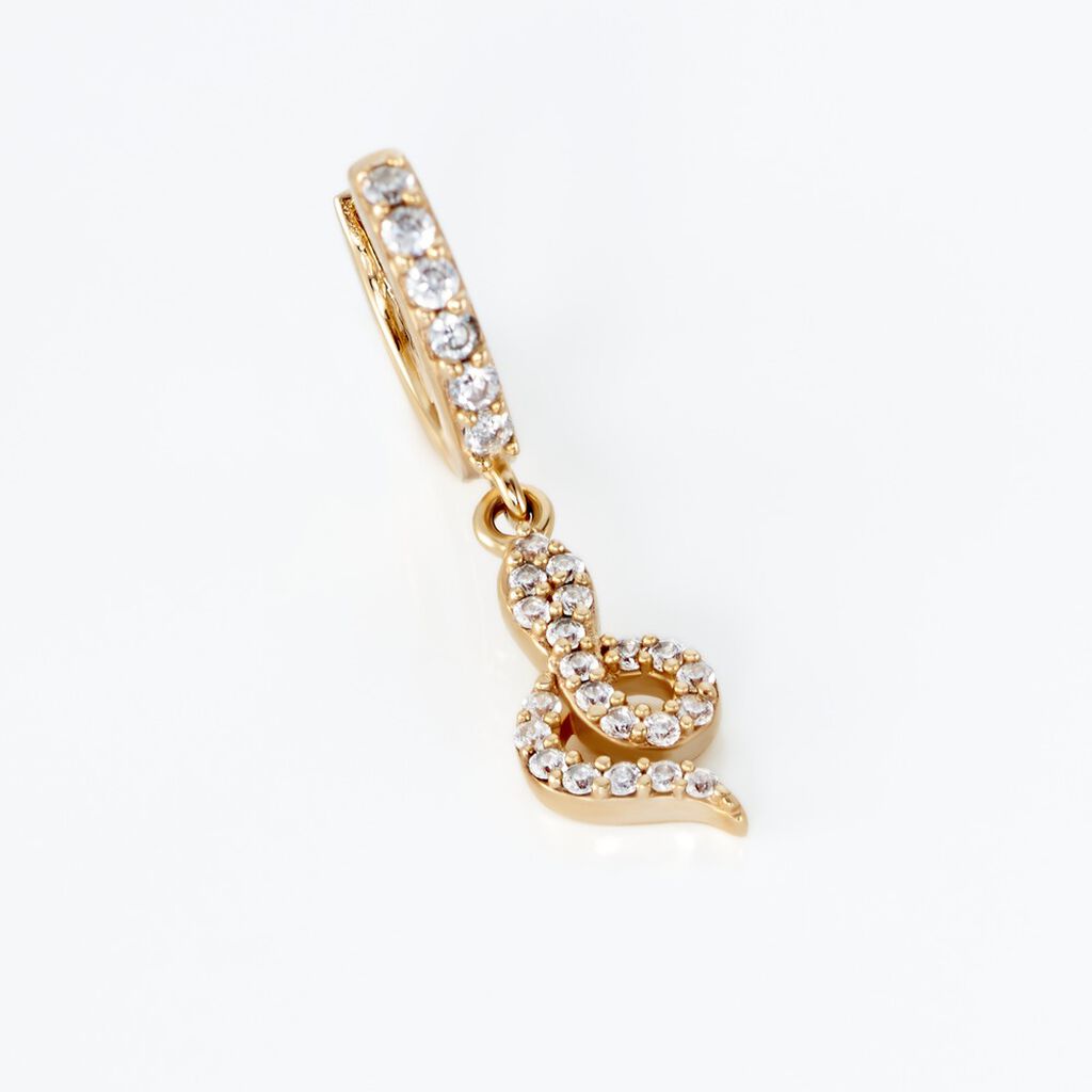 Créole Unitaire Plaqué Or Jaune Kaisa Oxydes De Zirconium - Boucles d'oreilles créoles Femme | Histoire d’Or