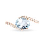 Bague Loriane Or Rose Topaze Et Oxyde De Zirconium - Bagues solitaires Femme | Histoire d&rsquo;Or