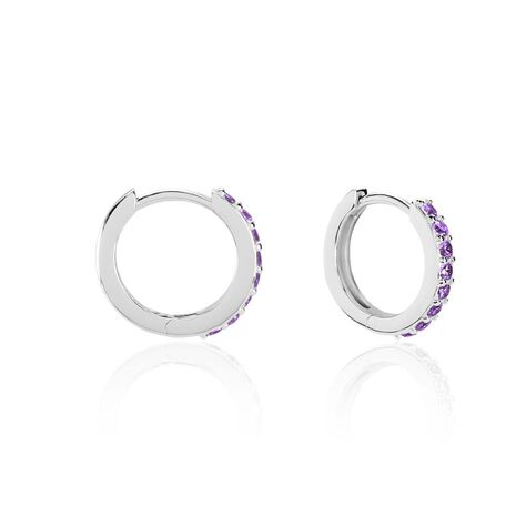 Créoles Rio Argent Blanc Oxyde De Zirconium - Boucles d'oreilles créoles Femme | Histoire d’Or