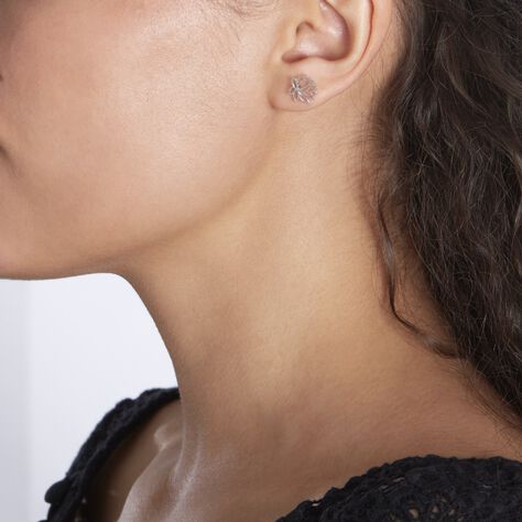 Boucles D'oreilles Puces Rosita Argent Blanc - Boucles d'oreilles fantaisie Femme | Histoire d’Or