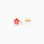 Boucles D'Oreilles Puces Syna Fleur Argent Dor&eacute; A L'Or 750/1000 - Boucles d'oreilles fantaisie Enfant | Histoire d&rsquo;Or