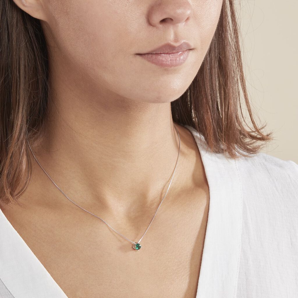 Collier Solitaire Argent Blanc Rio Santa Teresa Oxyde De Zirconium - Colliers fantaisie Femme | Histoire d’Or