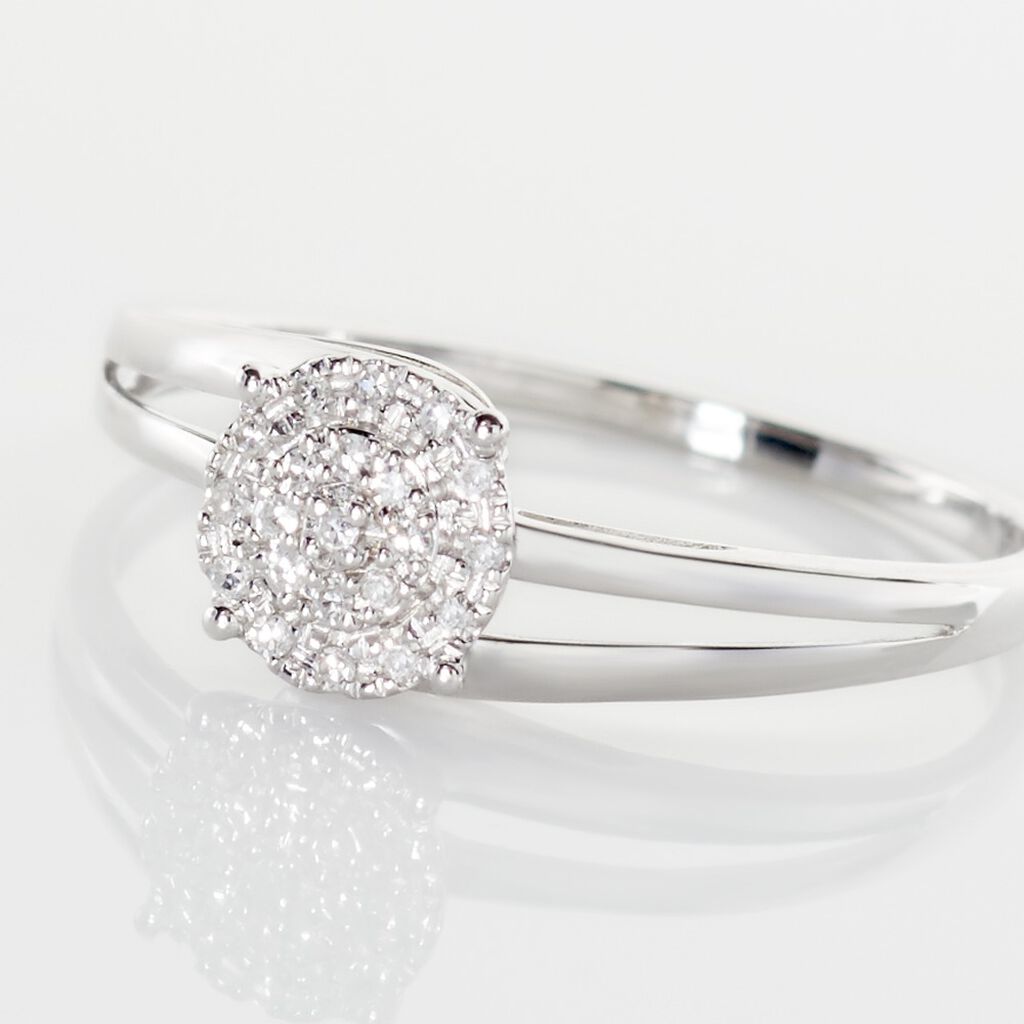 Bague Or Blanc Rosalane Diamants - Bagues avec pierre Femme | Histoire d&rsquo;Or