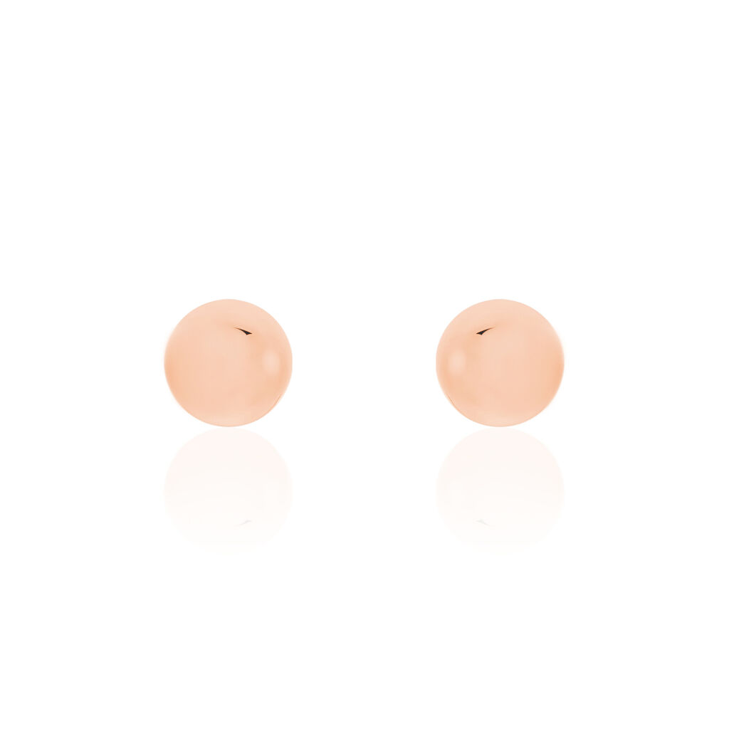 Boucles D'oreilles Puces Fidelia Boule Or Rose - Clous d'oreilles Femme | Histoire d’Or