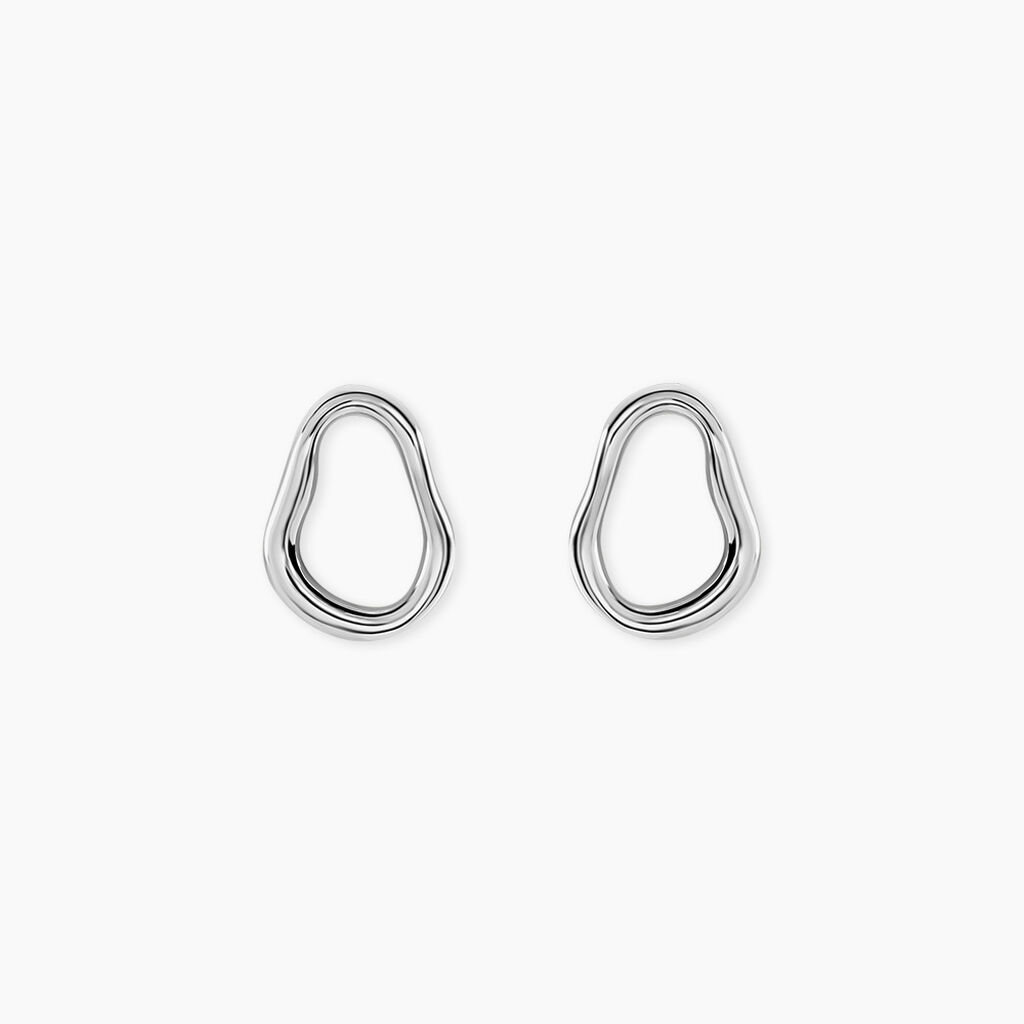 Boucles D'Oreilles Puces Paros Argent Blanc - Boucles d'oreilles fantaisie Femme | Histoire d&rsquo;Or