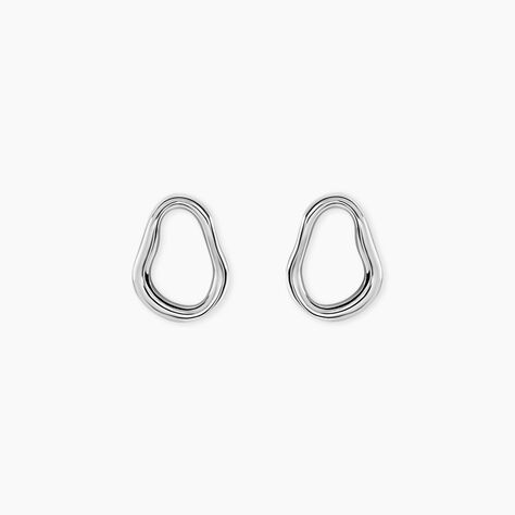 Boucles D'Oreilles Puces Paros Argent Blanc - Boucles d'oreilles fantaisie Femme | Histoire d&rsquo;Or