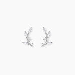 Boucles D'oreilles Puces Milda Argent Blanc Oxyde De Zirconium - Boucles d'oreilles fantaisie Femme | Histoire d&rsquo;Or