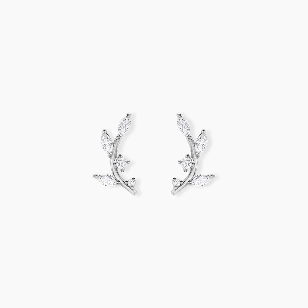 Boucles D'oreilles Puces Milda Argent Blanc Oxyde De Zirconium - Nouveautés Femme | Histoire d’Or