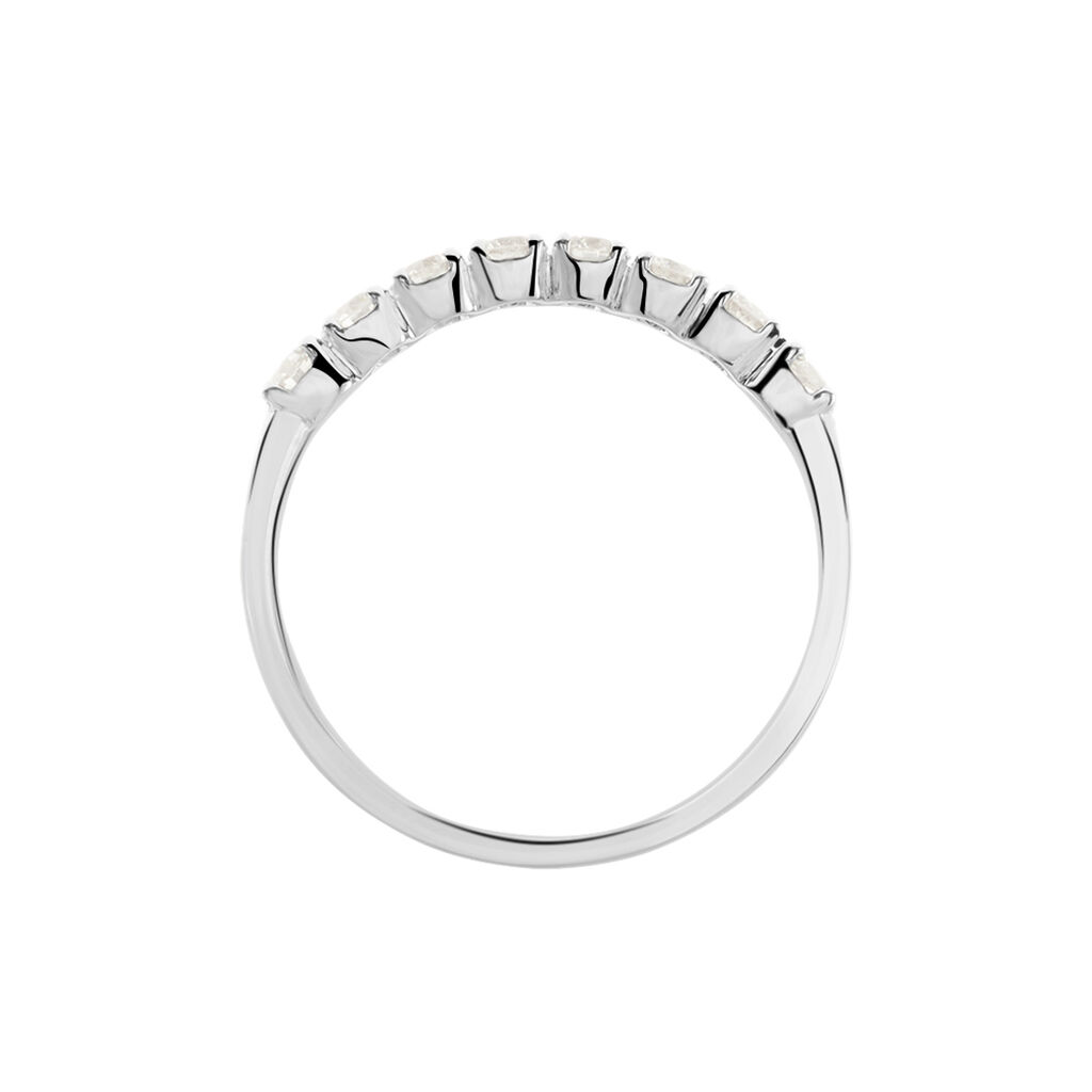 Demi Alliance Eloise Platine Blanc Diamant - Alliances Femme | Histoire d’Or