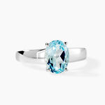 Bague Cassius Or Blanc Topaze Bleu Sky - Bagues solitaires Femme | Histoire d&rsquo;Or