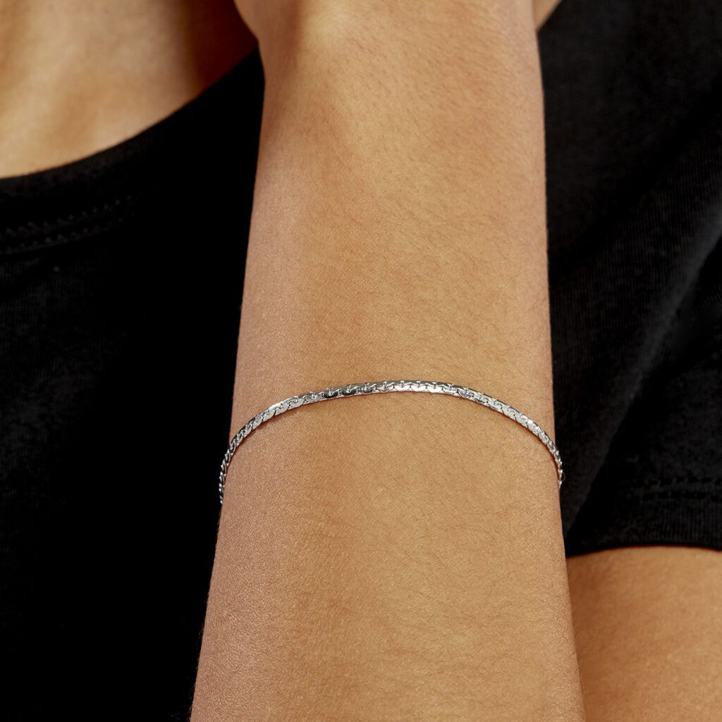 Bracelet Ivy Maille Haricot Or Blanc - Bracelets chaîne Femme | Histoire d’Or