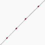 Cha&icirc;ne De Cheville Summer Burgundy Argent Blanc Oxyde De Zirconium - Cha&icirc;nes de cheville Femme | Histoire d&rsquo;Or