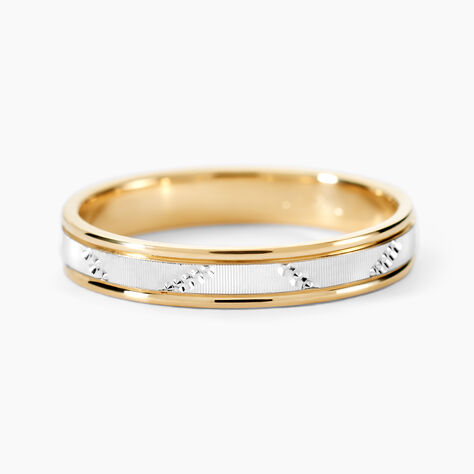 Alliance Or Bicolore Jaune / Blanc Tyssia - Alliances Unisex | Histoire d&rsquo;Or