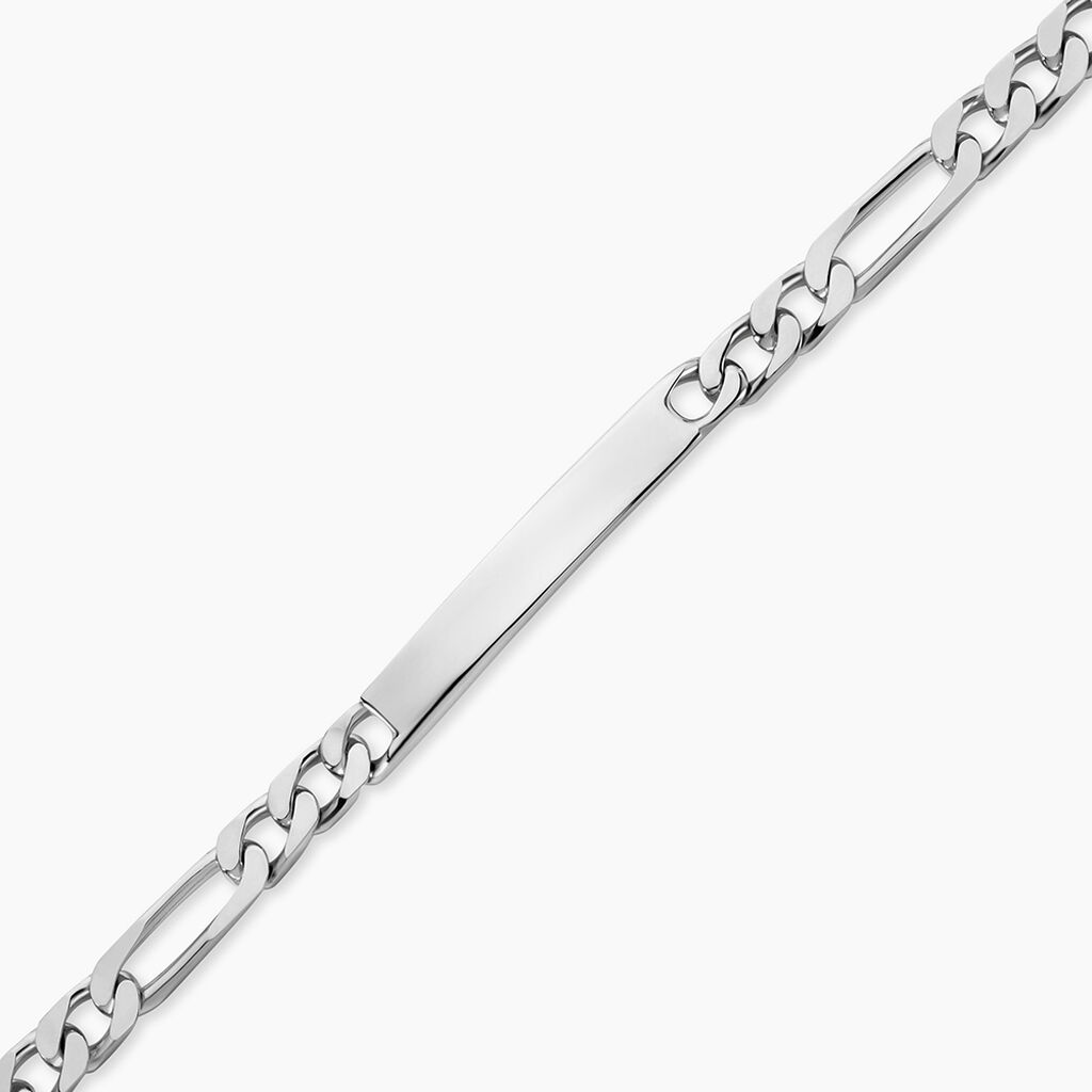 Bracelet Identit&eacute; Vivian Argent Blanc - Gourmettes Naissance Femme | Histoire d&rsquo;Or