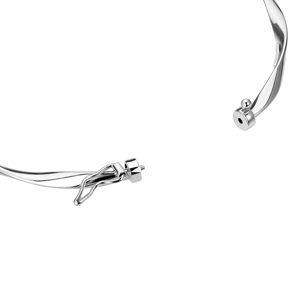 Bracelet Jonc Nathaelae Argent Blanc - Bracelets joncs Femme | Histoire d’Or