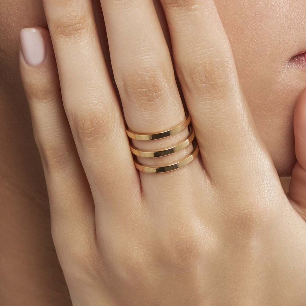 Bague Ajustable Adel Acier Doré - Bagues fantaisie Femme | Histoire d’Or