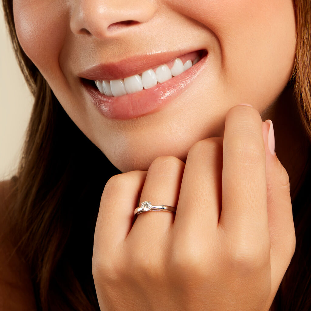 Bague Iris Platine Blanc Diamant - Bagues solitaires Femme | Histoire d&rsquo;Or