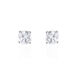 Boucles D'oreilles Puces 4 Griffes Or Blanc Diamant Synthetique - Clous d'oreilles Femme | Histoire d’Or