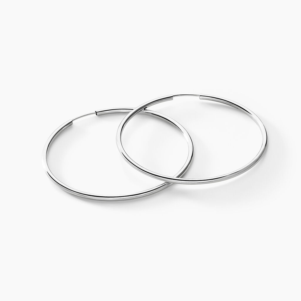 Créoles Valencina Or Blanc - Boucles d'oreilles créoles Femme | Histoire d’Or