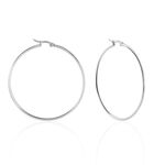 Cr&eacute;oles Carmela Acier Blanc - Boucles d'oreilles cr&eacute;oles Femme | Histoire d&rsquo;Or