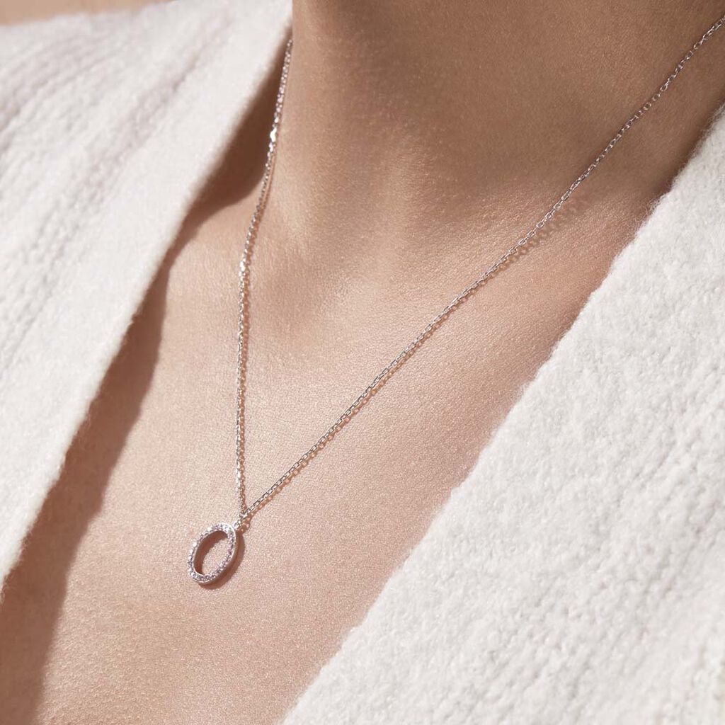 Collier Ambroisie Argent Blanc Oxyde De Zirconium - Colliers fantaisie Femme | Histoire d’Or