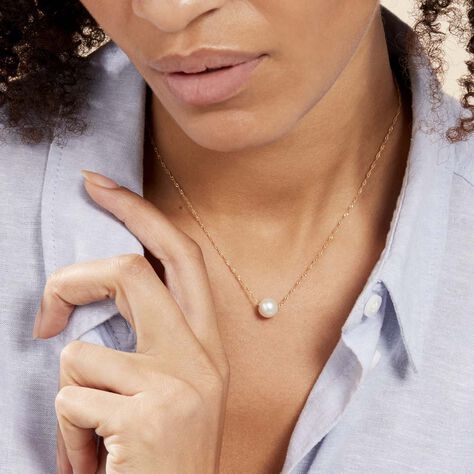 Collier Or Jaune Bibimo Perle De Culture - Colliers Femme | Histoire d’Or