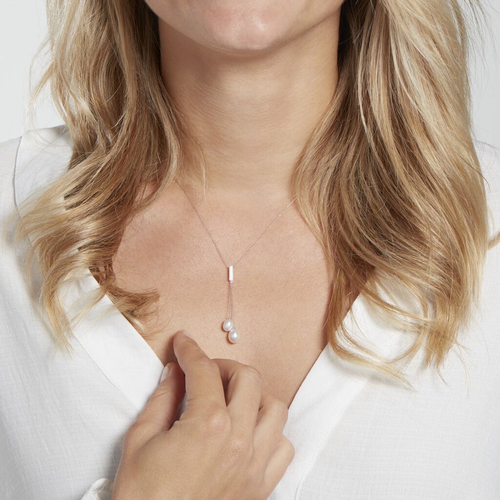 Collier Giacomo Or Blanc Perle De Culture - Colliers Femme | Histoire d’Or