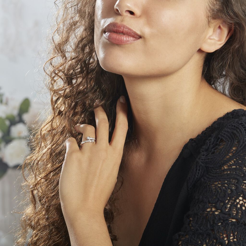 Bague Mechte Argent Oxydes De Zirconium - Bagues avec pierre Femme | Histoire d’Or