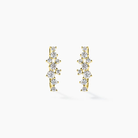 Boucles D'oreilles Puces Orlando Or Jaune Diamant Synth&eacute;tique - Clous d'oreilles Femme | Histoire d&rsquo;Or