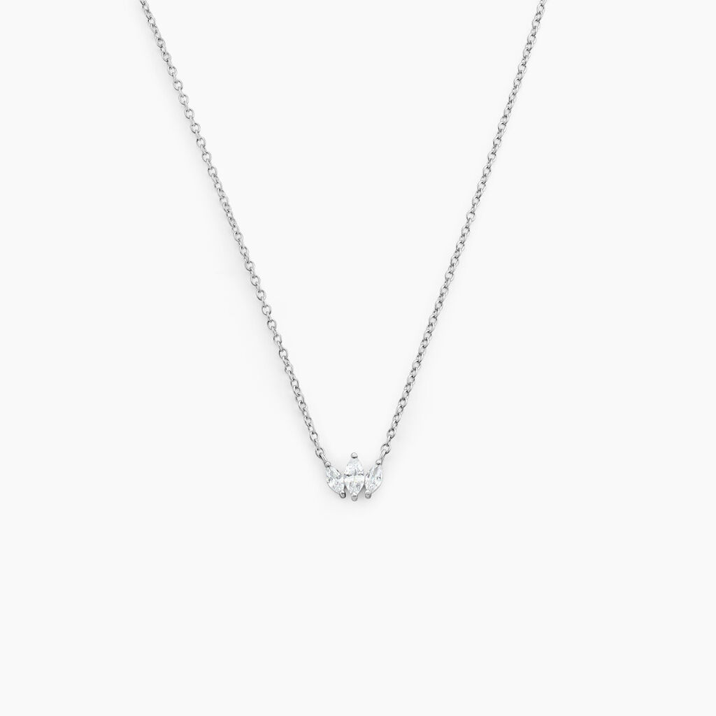 Collier Duchesse Argent Blanc Oxyde De Zirconium - Colliers fantaisie Femme | Histoire d’Or