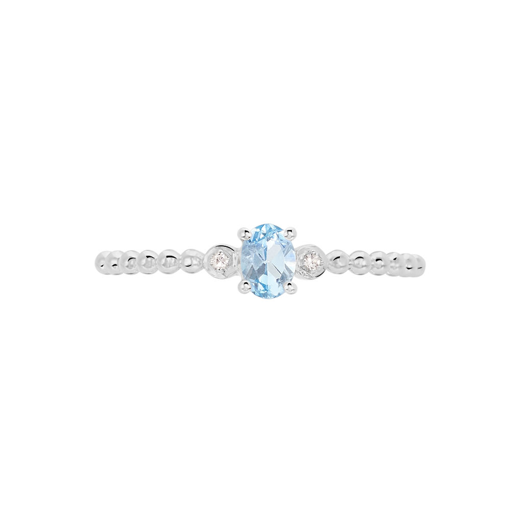 Bague Noria Or Blanc Topaze Et Oxyde De Zirconium - Bagues solitaires Femme | Histoire d’Or