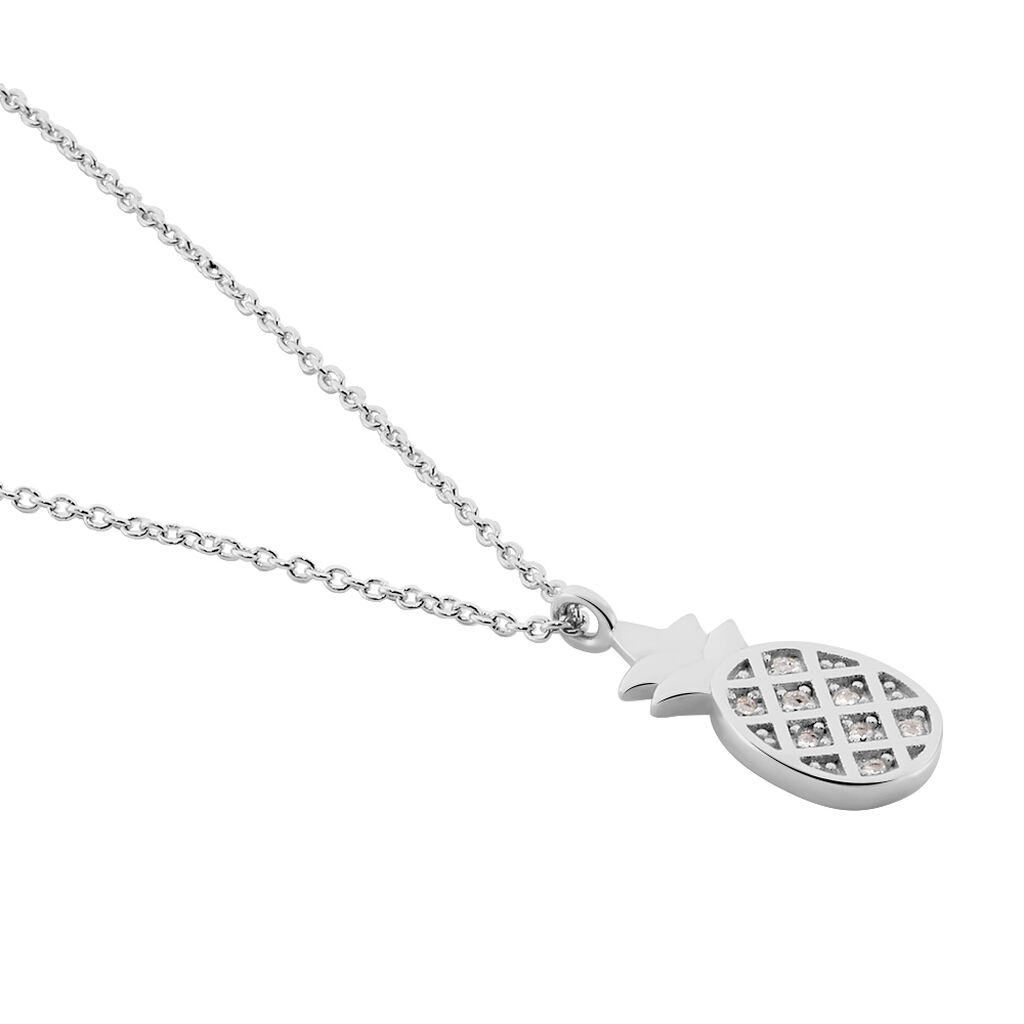 Collier Harold Argent Blanc Oxyde De Zirconium - Colliers fantaisie Femme | Histoire d&rsquo;Or