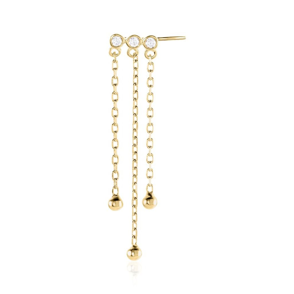 Bijou D'oreille Unitaire Plaqu&eacute; Or Jaune Kolya Oxydes De Zirconium - Piercings d'oreilles Femme | Histoire d&rsquo;Or