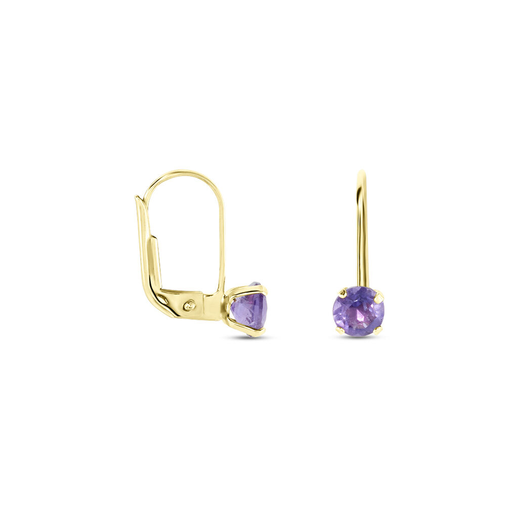 Boucles D'oreilles Pendantes Or Jaune Zoe Améthyste - Boucles d'oreilles pendantes Femme | Histoire d’Or