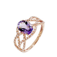 Bague Tina Or Rose Amethyste Et Diamant