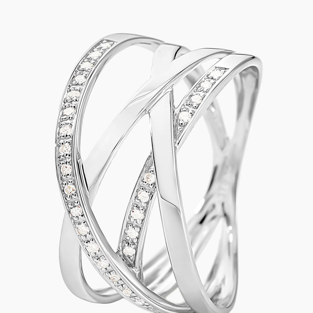 Bague Trisca Or Blanc Diamant - Bagues avec pierre Femme | Histoire d&rsquo;Or