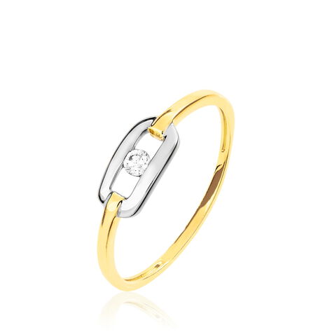 Bague Solitaire Or Bicolore Diamant - Bagues solitaires Femme | Histoire d’Or