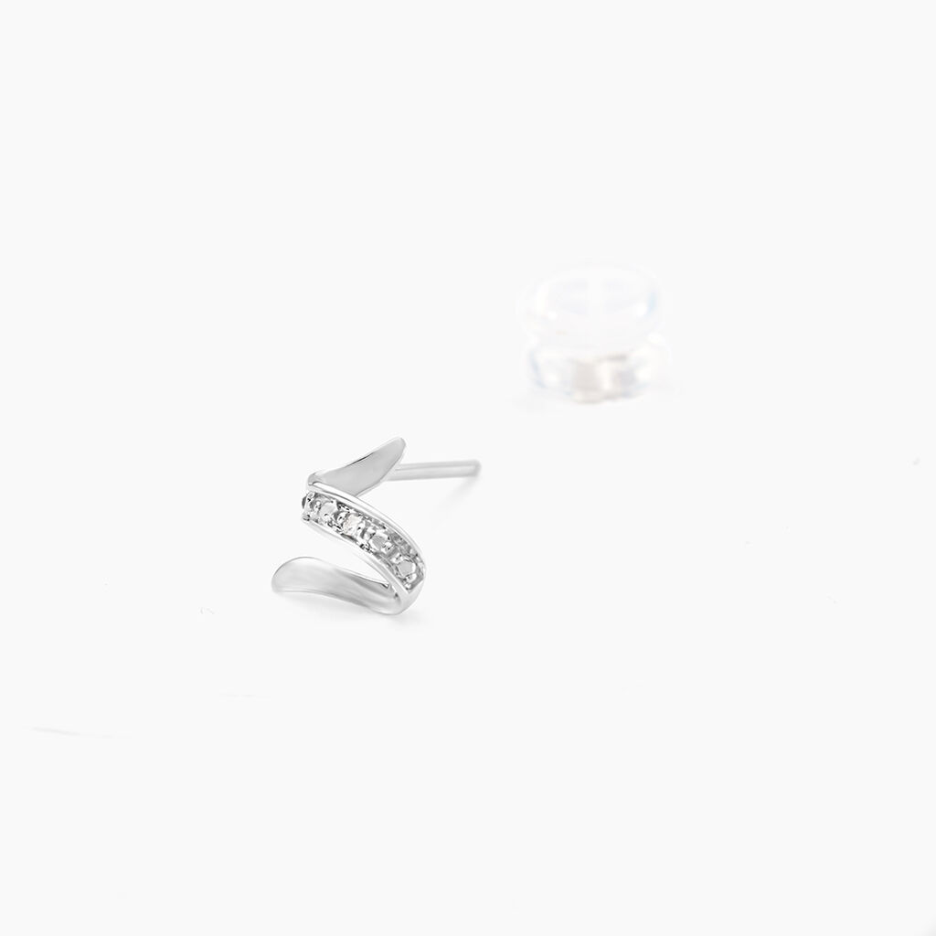 Boucles D'oreilles Puces Ouassima Or Blanc Diamant - Clous d'oreilles Femme | Histoire d’Or