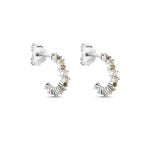Creoles Argent Blanc Indy Oxyde De Zirconium - Boucles d'oreilles cr&eacute;oles Femme | Histoire d&rsquo;Or