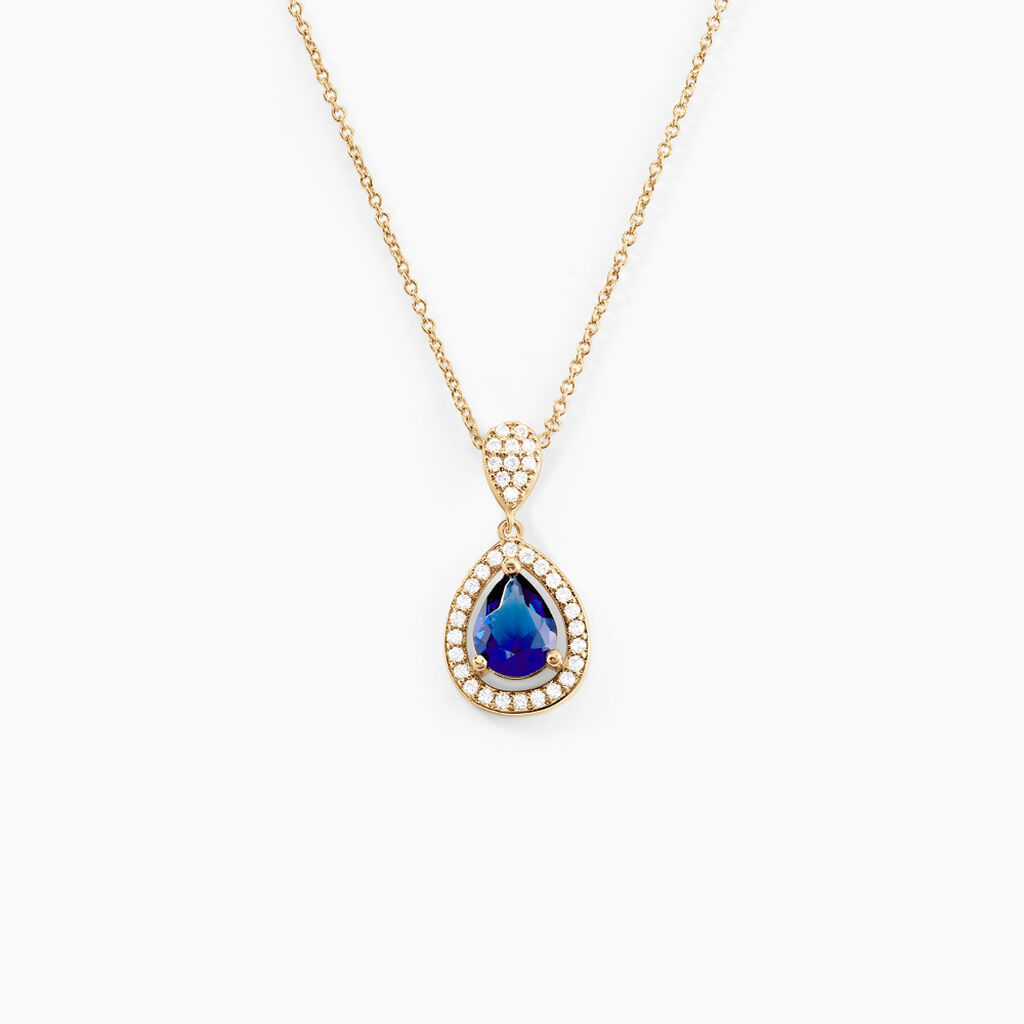 Collier Brigita Plaqué Or Pierre De Synthese Et Oxyde De Zirconium - Colliers Femme | Histoire d’Or